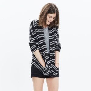 Madewell Upbeat Black and White Cardigan, sz M/L